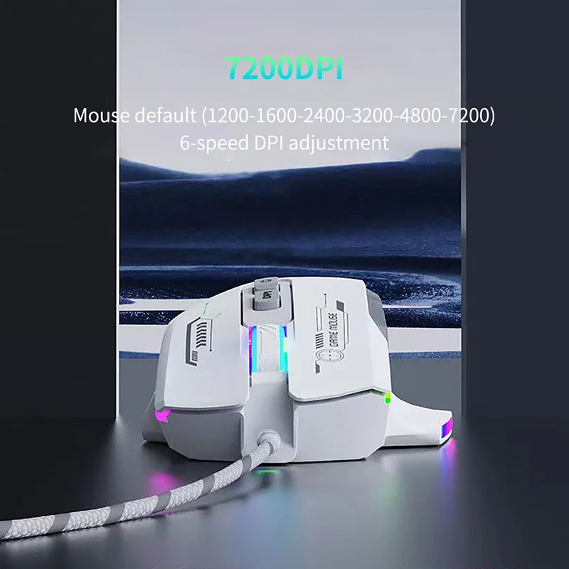 Acer เมาส์สำหรับเล่นเกมส์ Omw950 RGB Luminous 7200dpi สำนักงานบ้านปุ่มเมาส์แบบมีสายสำหรับตั้งโปรแกรมมาโคร7ปุ่มสำหรับคอมพิวเตอร์เดสก์ท็อปแล็ปท็อปพีซี