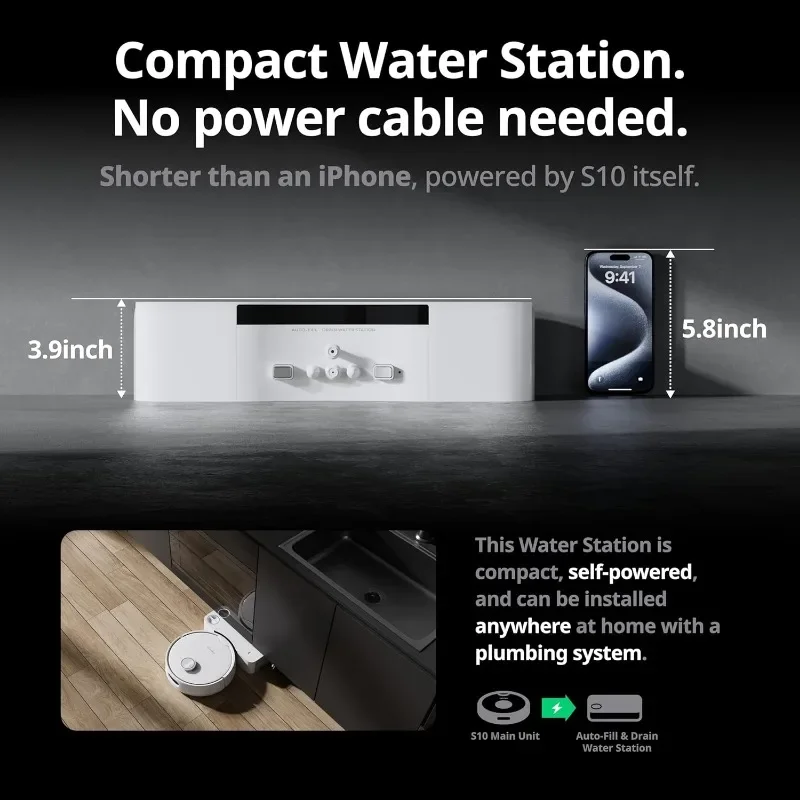 SwitchBot S10 Robot Vacuum and Mop with Dual Stations, Self Draining and Self Refilling, Auto Mop Washing/Drying, Liftable Mop