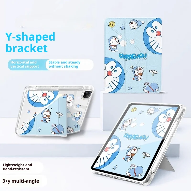 

MINISO Doraemon For iPad Case ipad A16 11in 10th 11th Gen Mini 6 7 3+Y Fold Protective case Ipad Air3 4 5 Pro 4 5 6 Tablet Cover
