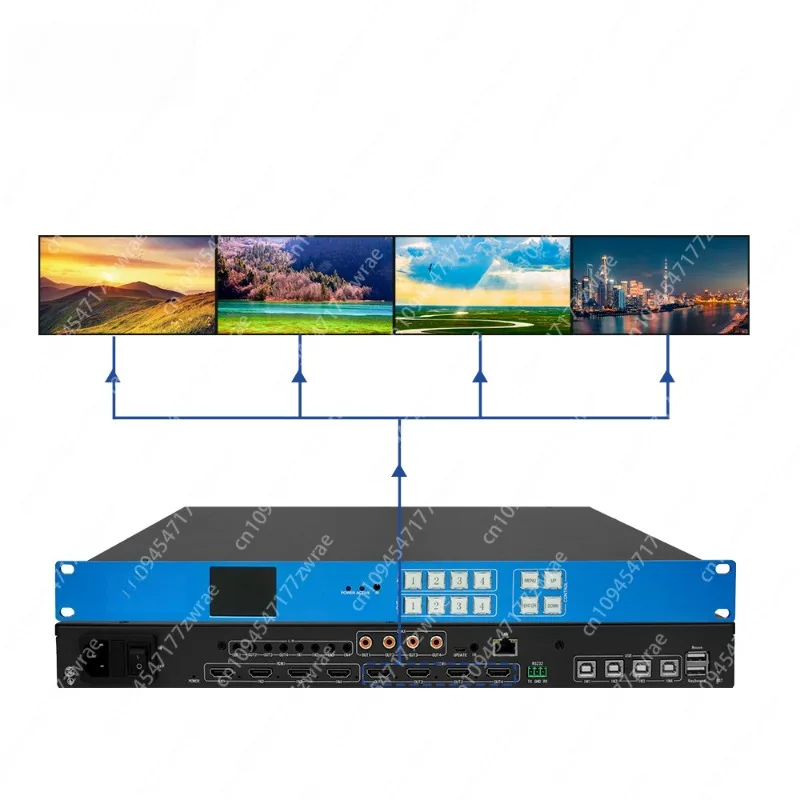 

Контроллер видеостены с 4 входами HDMI, поддержкой 4K60, многофункциональный видеосепаратор-конвертер-матрица с расширенной функцией перетаскивания окон