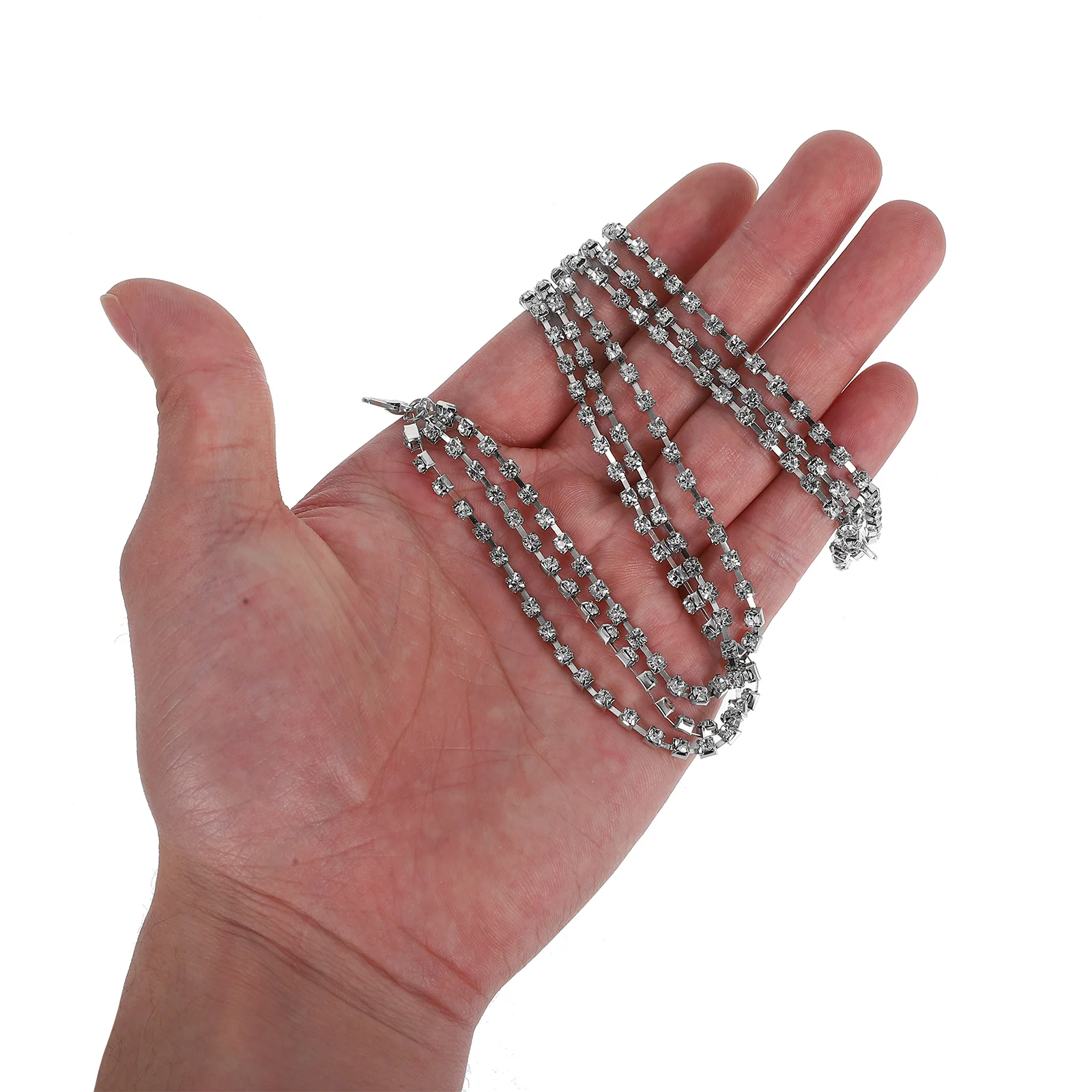

Shoe Decoration Chain Rhinestone Claw White K Zinc Alloy Multi Layer Design Shoe Charm Boot Jewelry