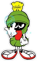 MARVIN THE MARTIAN FLIP OFF Decal Sticker Car Window Laptop Wall Travel Case Decoration Decal Waterproof Sun Protection