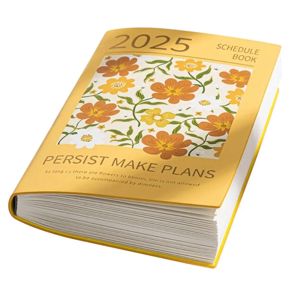 Cuaderno planificador A5 2025, pintura al óleo INS, diario de flores, cuadernos de escritura, organizador de tiempo, Bloc de notas, planificador de trabajo de oficina