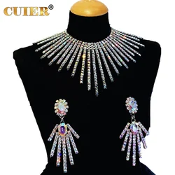 CUIER Special Tassel Necklace Earring Jewelry Set for Women Men's Accessories Drag Queen