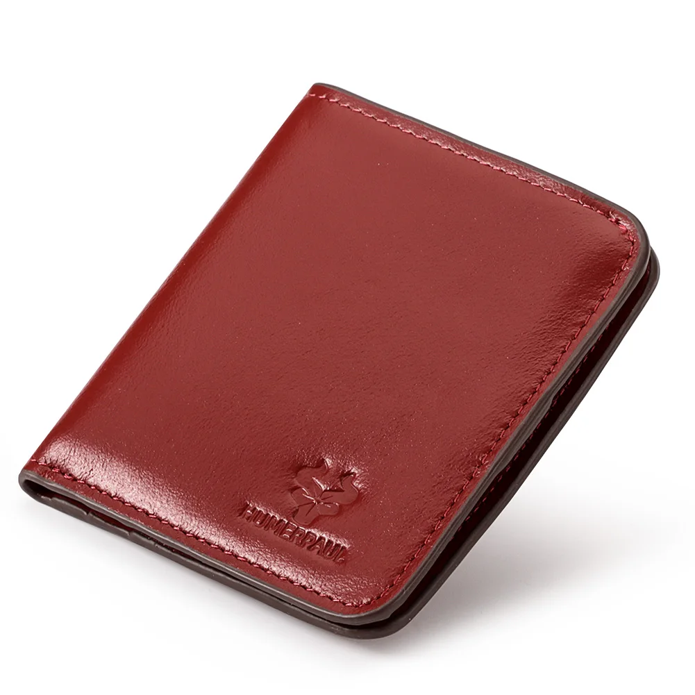 100% Genuine Leather Women's Wallet Small Mini Hasp Purse New Fashion Short RFID Blocking Card Holder With Zipper Coin Pocket