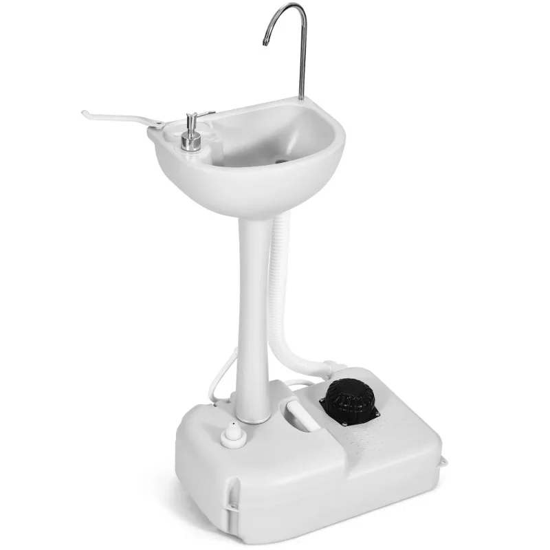 

Портативная походная раковина 17 л, с держателем для полотенец и дозатором мыла, подставка для умывальника для рук на колесиках, для мероприятий на открытом воздухе