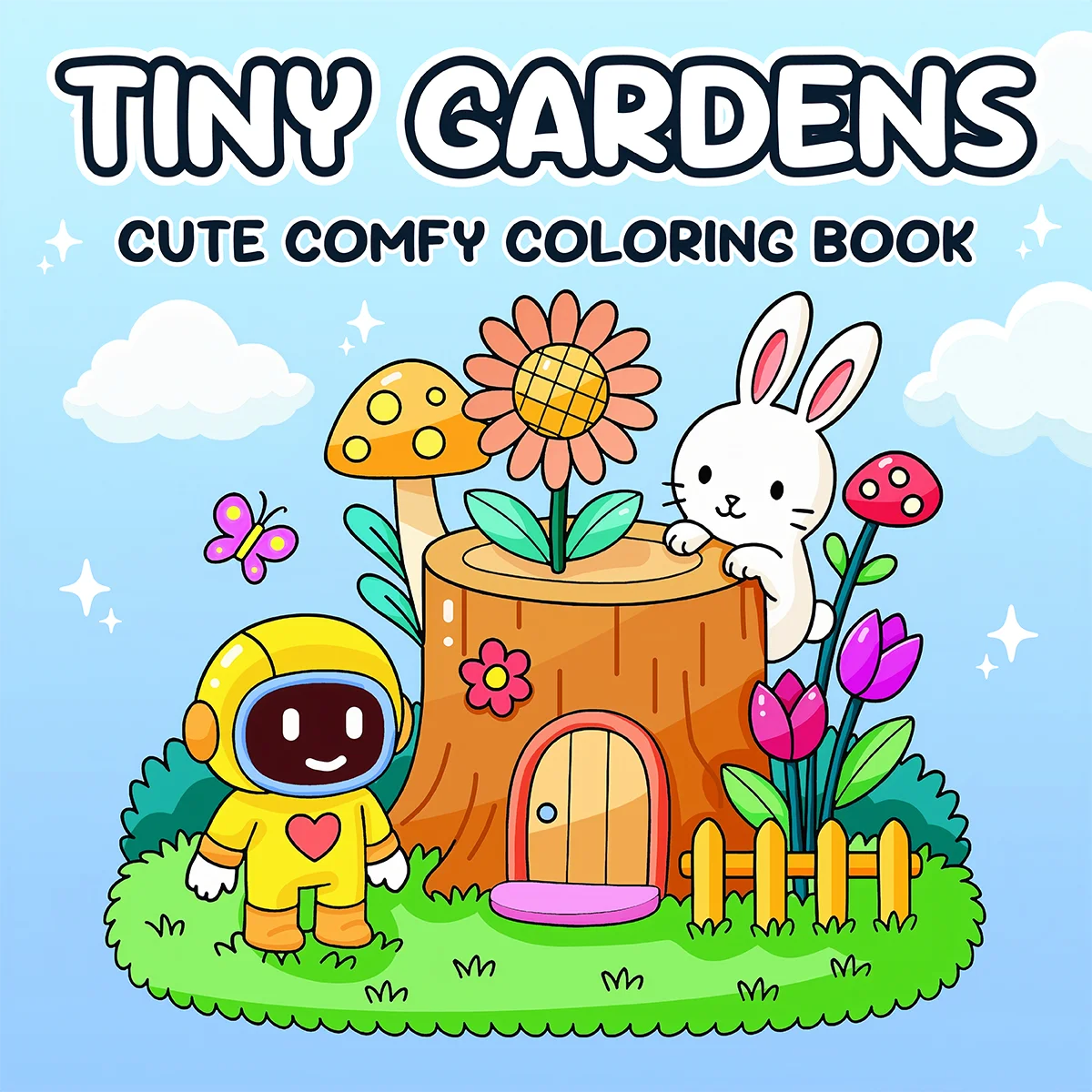 

TINY GARDENS CUTE COMFY Patterns Книжка-раскраска для взрослых и подростков Симпатичная книга для рисования Идеальный подарок для вечеринки и дня рождения