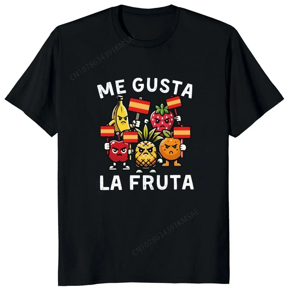 I Like Fruits Spanish Meme  Camiseta Cotton Soft Unisex O-neck T-shirt For Men Women EU Size Me Gusta La Fruta T Shirt