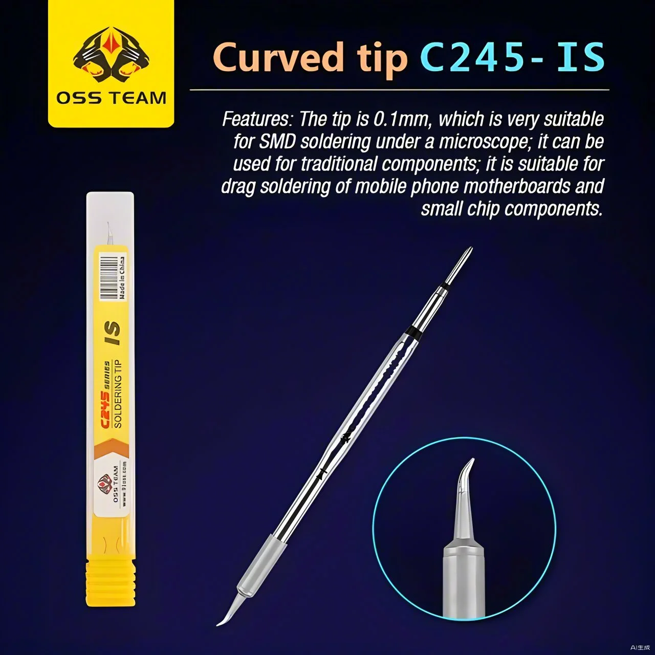 OSS C245 Tips For JBC GVM HS 02A T80P Soldering Iron Universal Tip Compatible T245 Soldering Station Handle Not Applicable C210