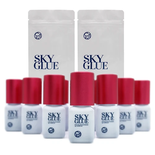 Imagen 1 del producto 10 botellas de pegamento SKY para extensión de pestañas Corea 5ml negro rojo azul tapa belleza salud Lava pestañas tienda herramientas de maquillaje adhesivo