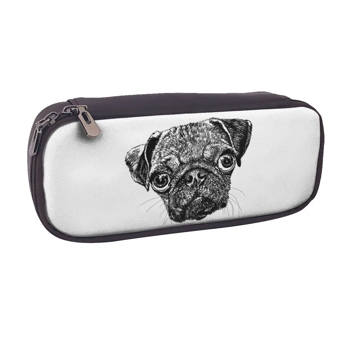 

Pug Life, Inked Leather Pencil Case for Boy Girl Gifts Pen Box Pencil Bag Stationery Supplies