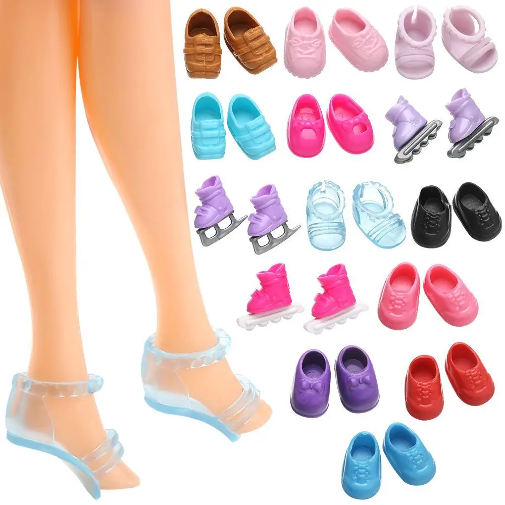 1Pairs Fashion Doll Shoes Boots for 8~16cm Dolls Stand General-Purpose for 1/8 Doll Body PVC Shoes DIY Doll Accessories