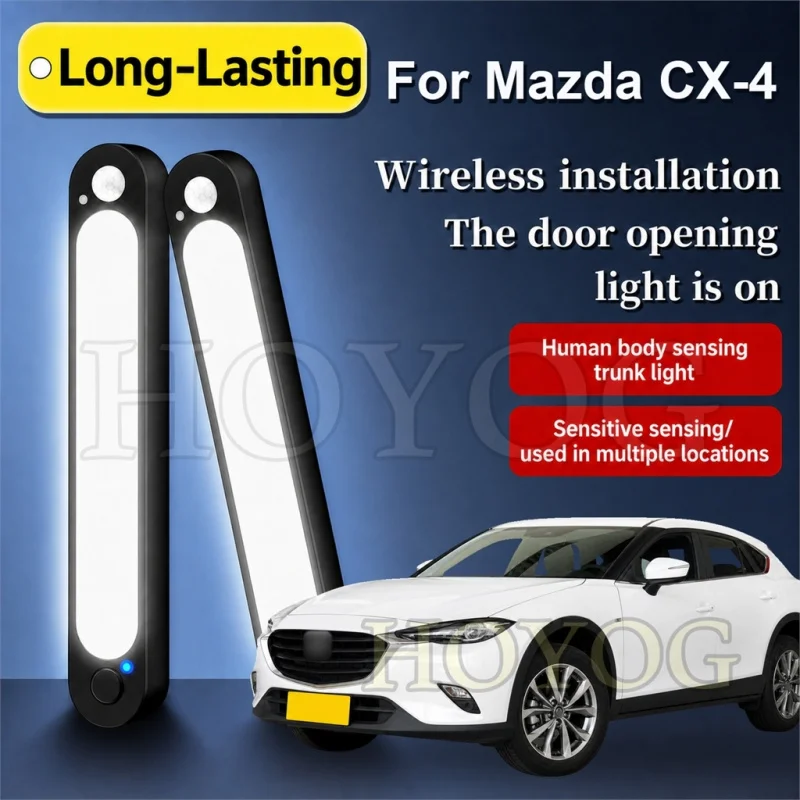 For Mazda CX-4 2016-2023 Car Boot Light LED Lamp Motion Sensor Stick On Wireless Trunk Cargo Light Compact SUV Interior
