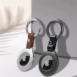 For Airtags Case Metal Keychain for Apple Air Tag Leather Connect Matte Anti-lost Tracker Locator Cover for Pet Bag Luagge