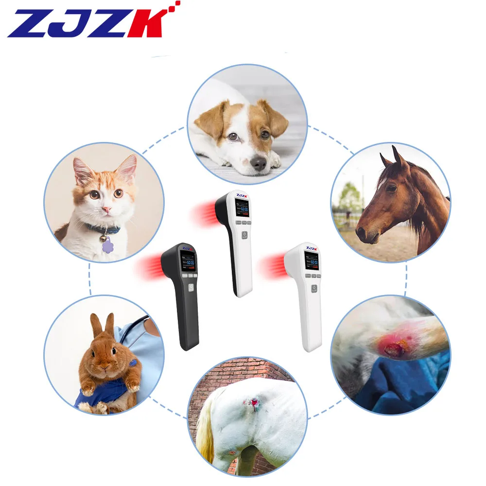 

Black White Animals Laser Therapy Equipment 16x650nm+4x808nm for Home Pets Pain Relief Red Light Therapy Devices for Cats Dogs