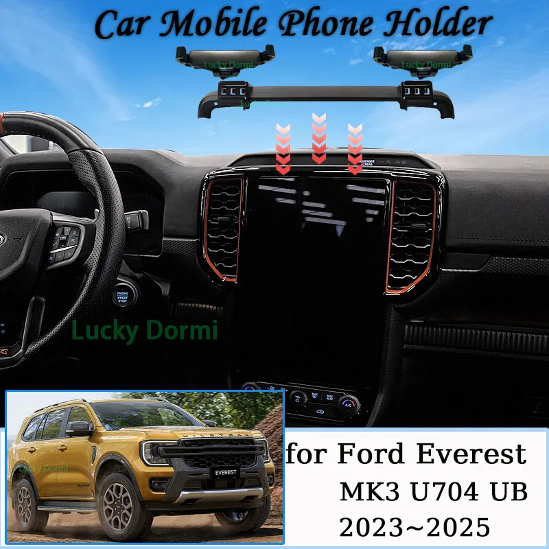 

For Ford Everest MK3 U704 UB 2023~2025 Car Mobile Phone Holder Magnetic MagSafe Mount Screen Bracket Gravity Stand Accessories