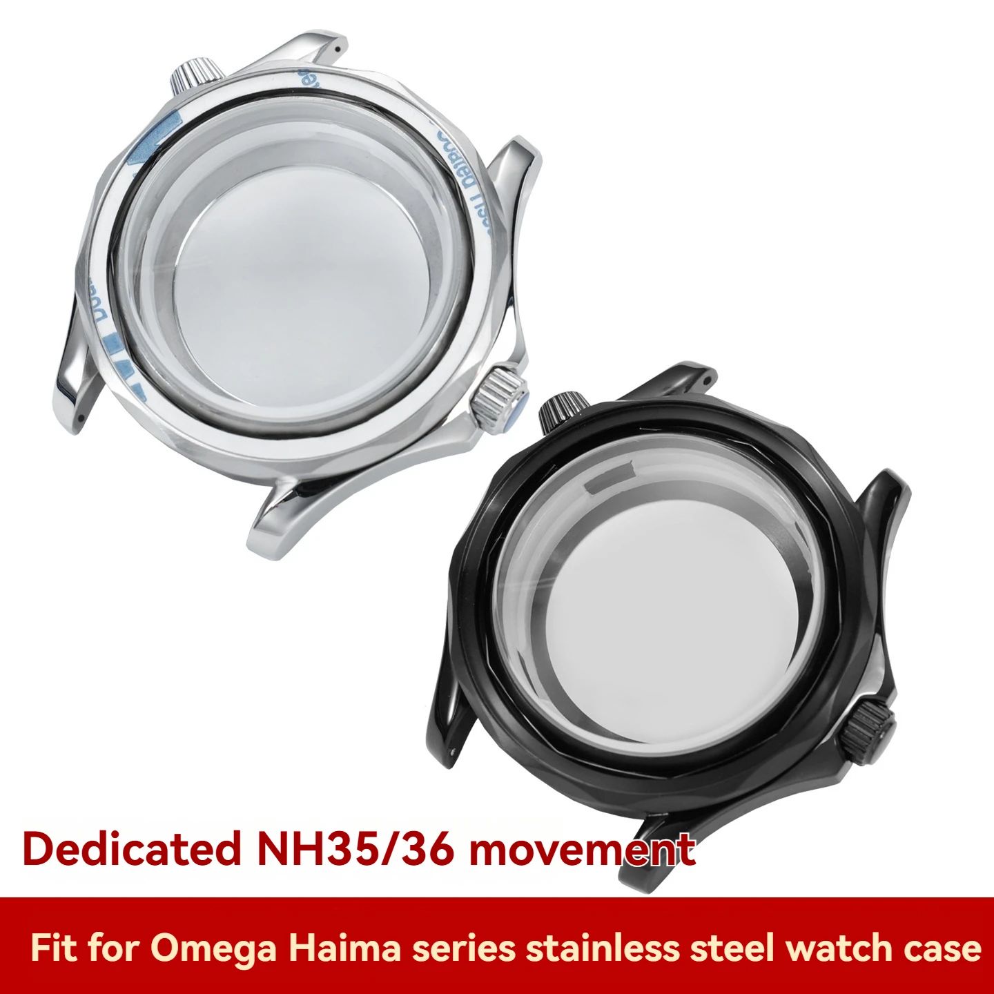 Stainless steel case for Omega Seamaster series with NH35/36 movement, stainless steel watch case accessories, summer new model