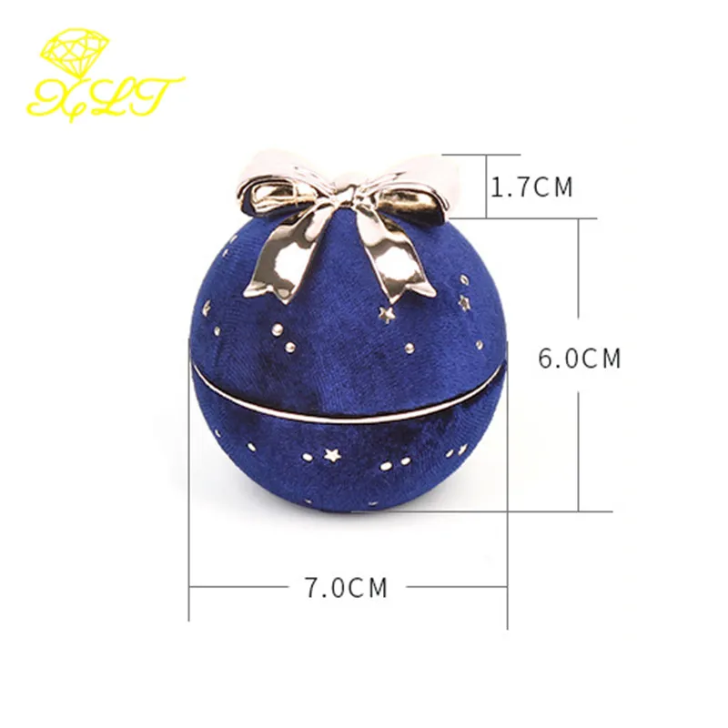 Gypsophila Round Jewelry Box Creative Corduroy Bow Ring Box Jewelry Boxes and Packaging For Ring Earring Pendant Organizer