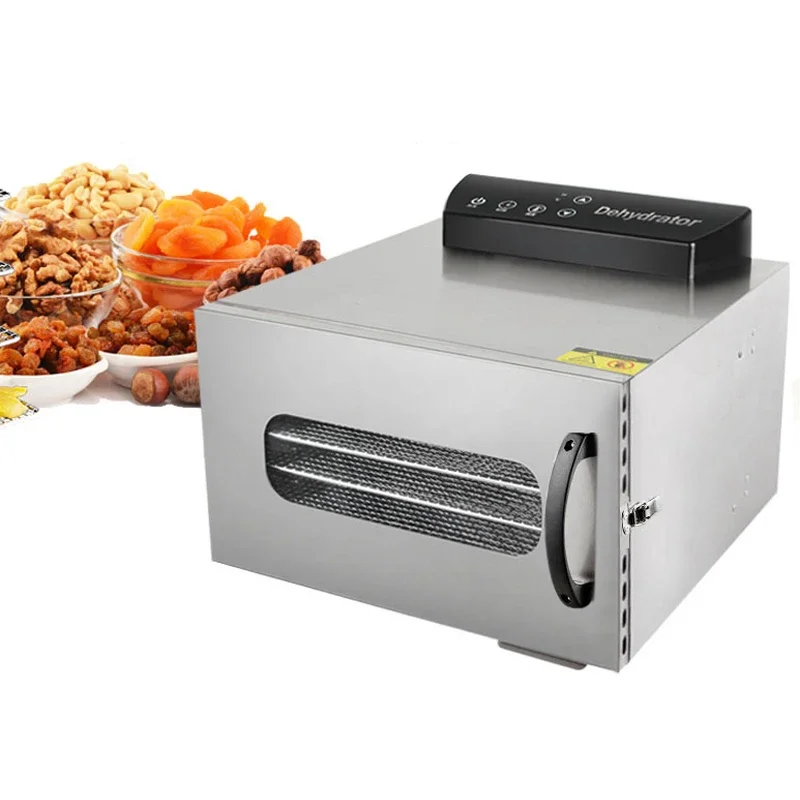 6-Tier Stainless Steel Dehydrator Pet Food Jerky Dryer Food Dehydrator and Air Dryer for Home Use Single-load capacity 2-4 kg
