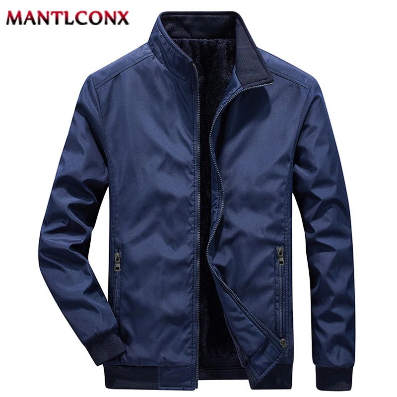 

New Thicken Warm Jacket Men Winter Solid Color Jackets for Men's Winter Coats Male Stand Collar Fleece Parkas Man Outerwear 3XL