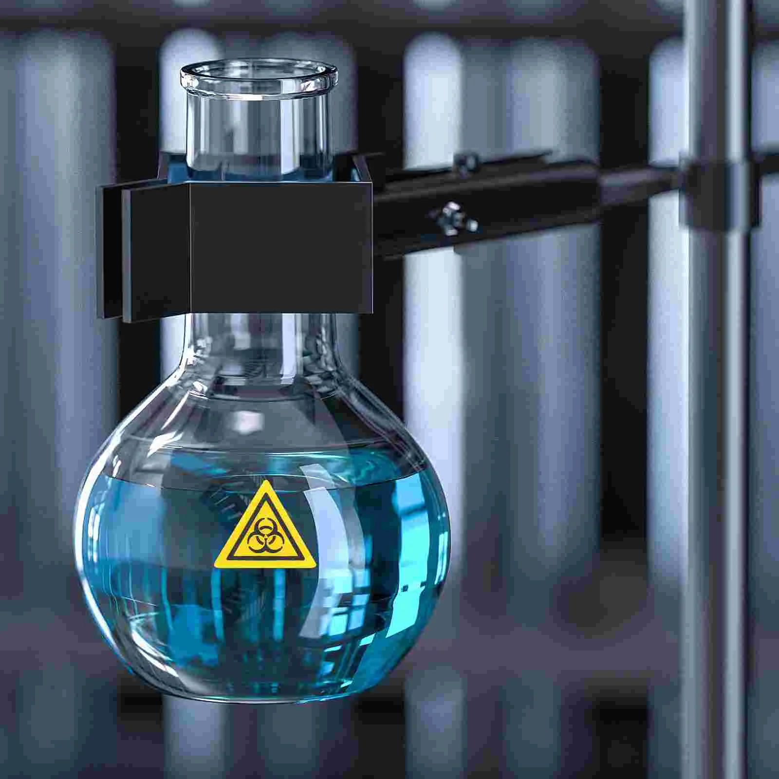 5 Pcs Biosafety Sign Biological Hazard Decals Laboratory Risk Warning Signs Food Label Marking Sticker