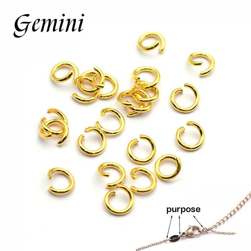 

100Pcs PVD Gold Plated Stainless Steel Open Jump Rings Connectors for DIY Bracelet Jewelry Making Findings Accessoires Wholesale