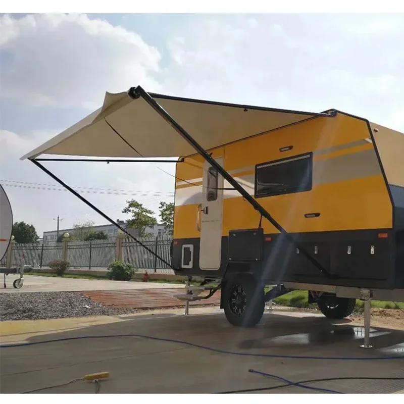 

Size-customizable waterproof fabric roll out RV caravan motoome awning