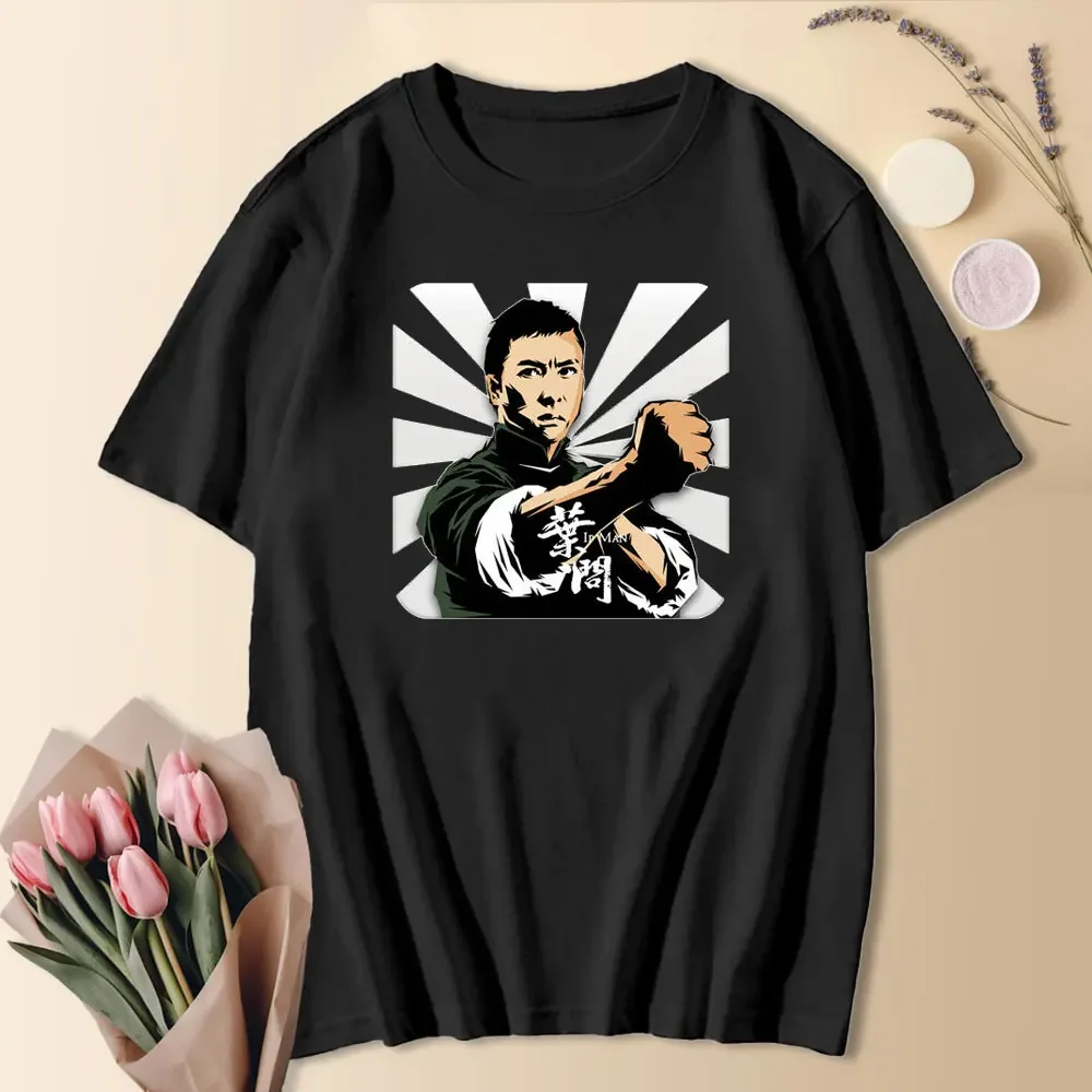 

Новое поступление 2024, мужская черная футболка с логотипом IP MAN Movie Wing Chun Master Kungfu, размер толстовки, хлопковые футболки для мужчин