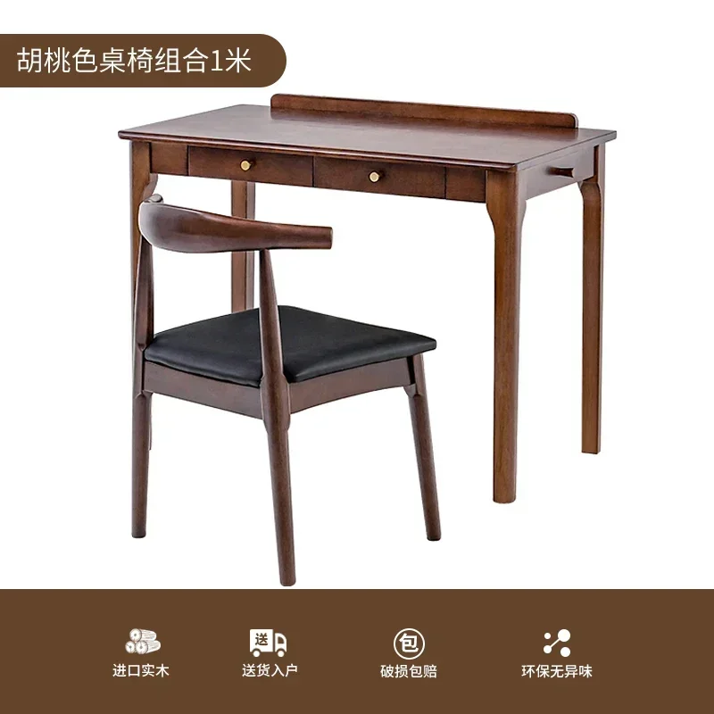 CJ-2 Massivholz-Schreibtisch, moderner Computertisch für Zuhause, einfacher Schreibtisch für Arbeitszimmer/Schlafzimmer, kleiner Tisch