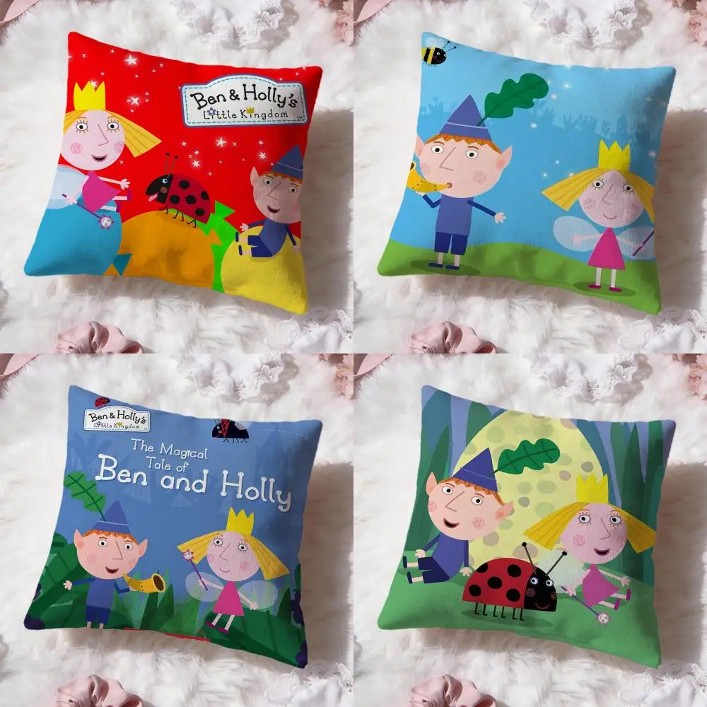 Funda de cojín Ben y Holly Little Kingdom, funda de almohada Reversible de primera comodidad, diseño dos en uno para cualquier habitación y interior del coche