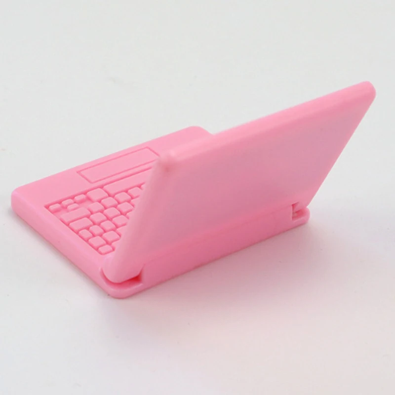 لابتوب مصغر كرتوني للديكور، نموذج مصغر للعب، ديكور لمنزل الدمى ومشاهد المنزل