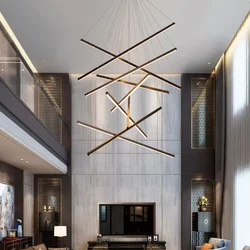 Modern LED Ceiling Chandelier Stair Living Room Pendant Lamp Kitchen Hall Hanging Light Indoor Home Decoration Lighting Fixture