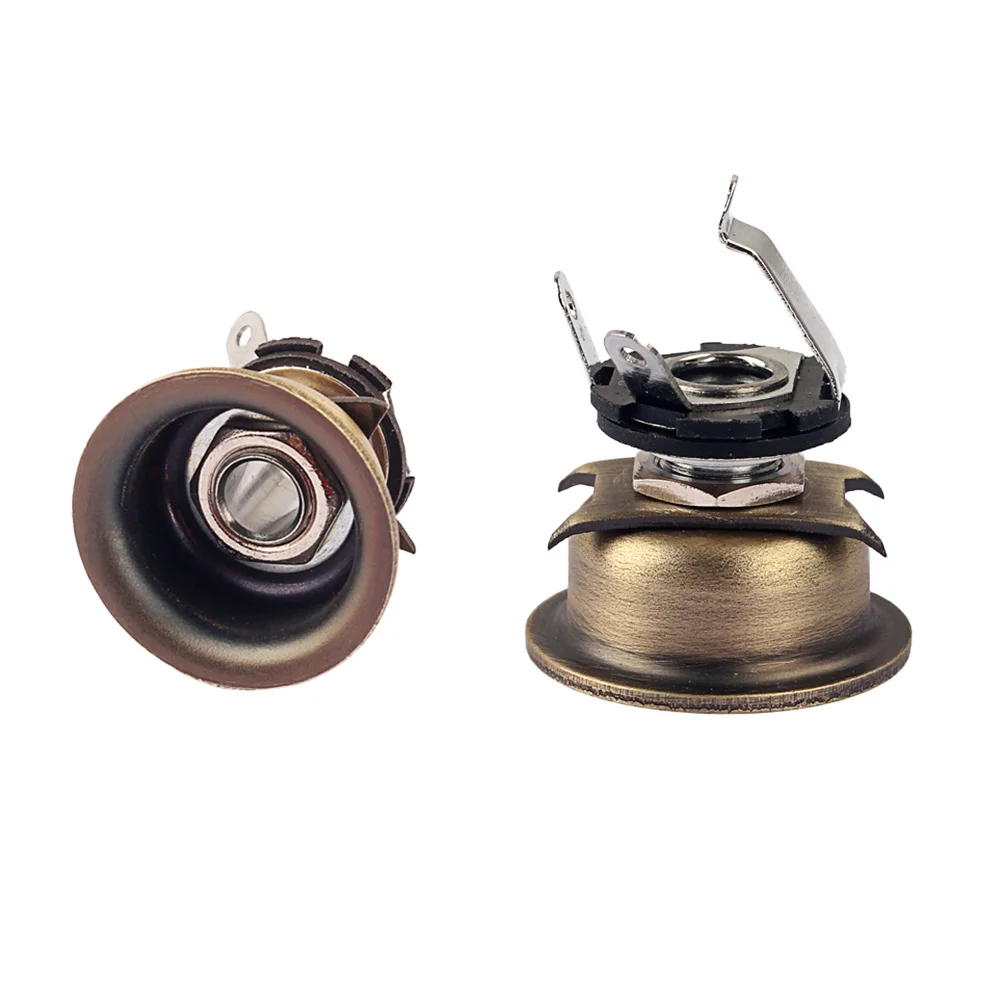 

1Pcs Guitar Output Jack Socket 1 4 Inch Stereo Plug for Electric Bass Guitar Input Jack Replacement Chrome Nut Washer