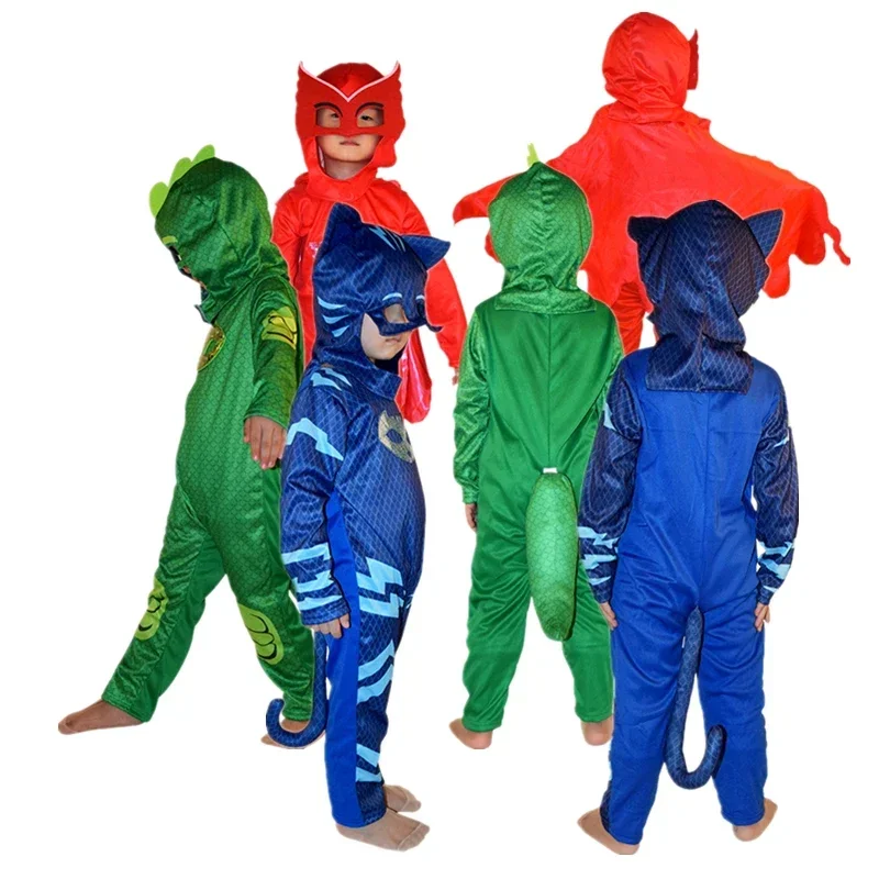 kids Anime Cosplay Costume Halloween Party Christmas Masquerade Clothes Catboy Gekko Owlette Children Kids Birthday Gift 3-10Y