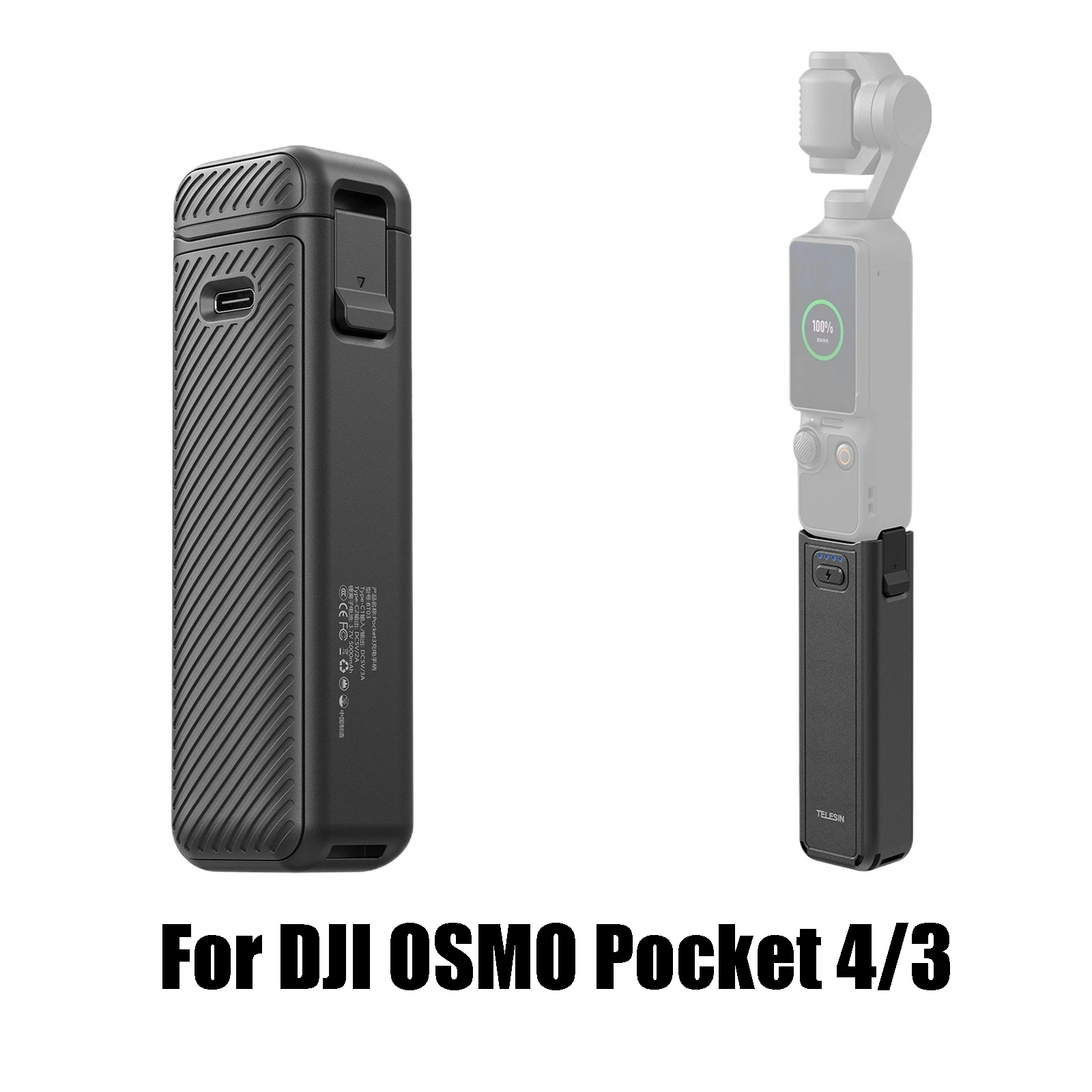 Аккумуляторная рукоятка на 5000 мАч для камеры DJI OSMO Pocket 4/3, держатель-крепление, внешний аккумулятор для зарядки, аксессуары для Pocket 3/4