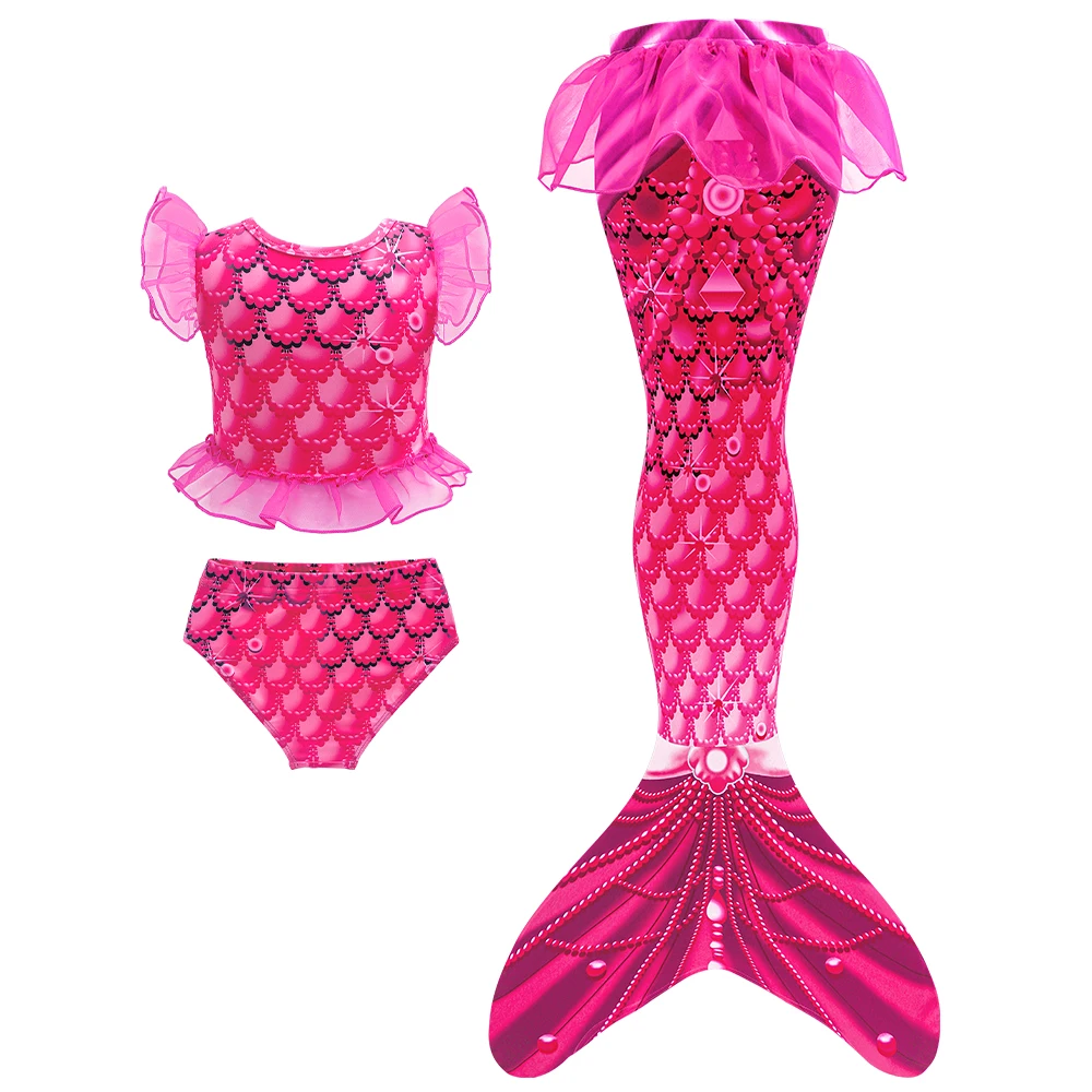 Mermaid Tails Swimwear for Swimming Girls Beach Pool Party Mermaid Princess Swimsuit Tankini Cosplay Costume for Kids