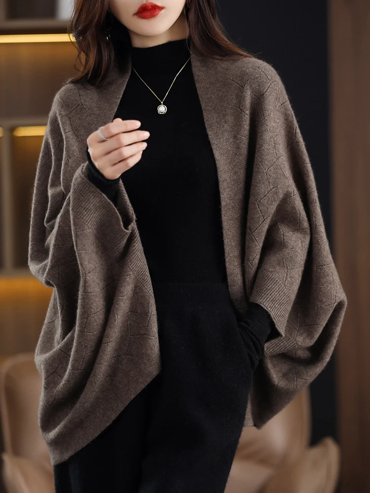 Meetc luxo feminino 100% caxemira oco xale espinha de peixe padrão cachecol quente moda versátil capa outono inverno acessório
