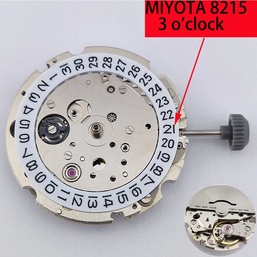 

Miyota 8215 watch movement automatic mechanism 21 jewelry 3 o'clock date window repair tool parts replacement watch accessories