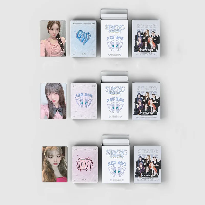 50pcs/set KPOP STAYC Album Laser Small Card LOMO Card SUMIN SIEUN Isa SEEUN YOON Girl Gift Postcard Glitter Photo Card