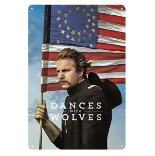 Dances With Wolves Kevin Costner Movie Metal Poster Tin Sign 20x30cm