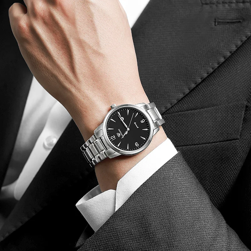 TIAN WANG New Men Watches 39mm Dial Simple Quartz Wristwatch Stainless Steel Waterproof High-end Business Male Clock For Gifts