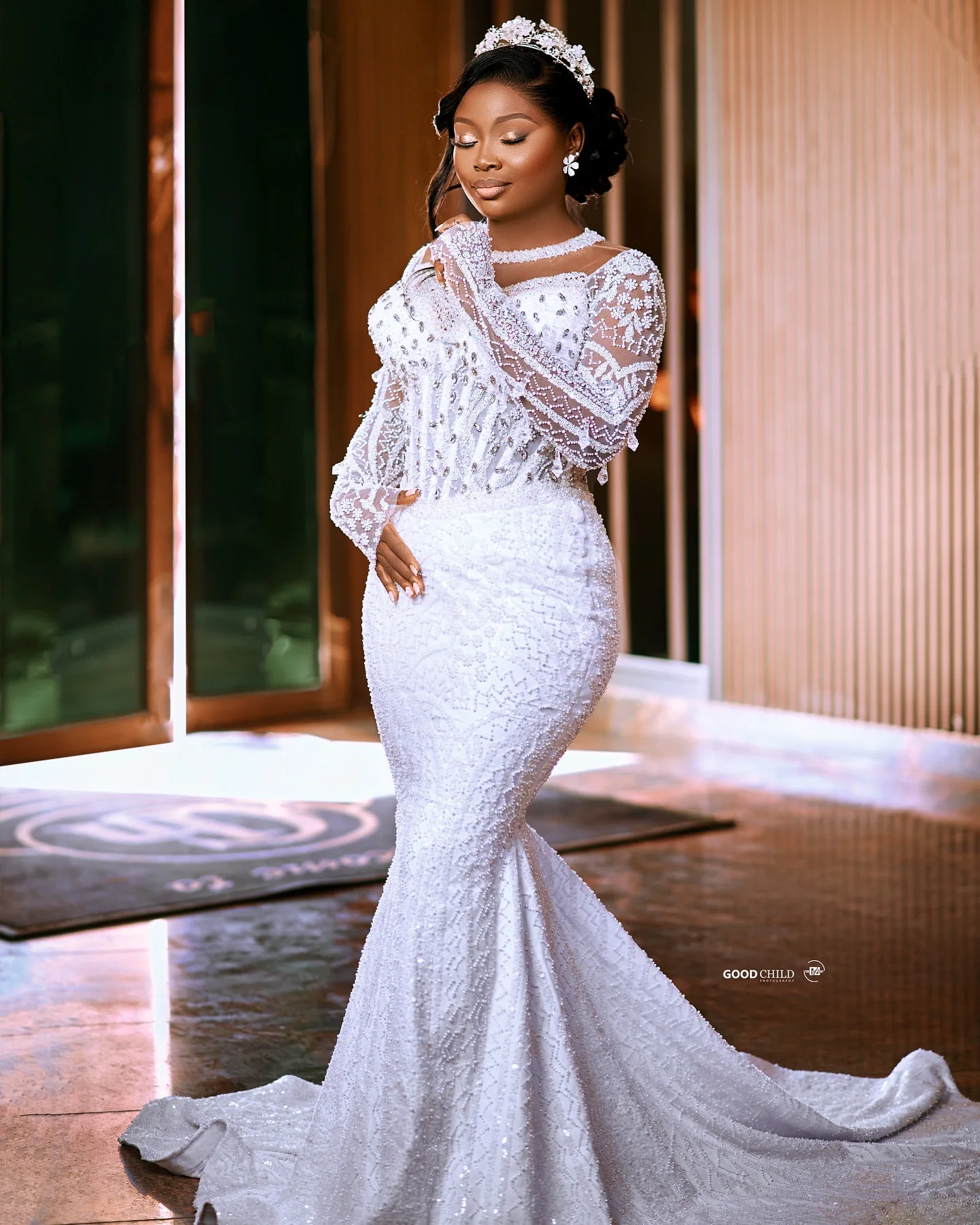 

Индивидуальное роскошное свадебное платье с блестящими тяжелыми бусинами и кристаллами, со съемной юбкой, длинными рукавами, Vestido De Noiva