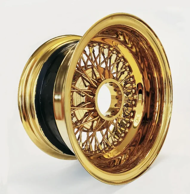 *forNew 13x7 14x7 15x7 Steel Chrome Gold Multi-Spoke Forged Knock-Off Wheels for Thunderbird Chevrolet Vintage Cars