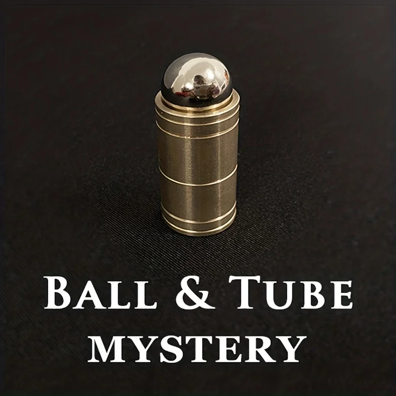 Ball & Tube Mystery (ทองเหลือง) Close up Magic Tricks Illusions Gimmick สนุก Magic Balls Rises Falls Stage Magic Magician ของเล่น