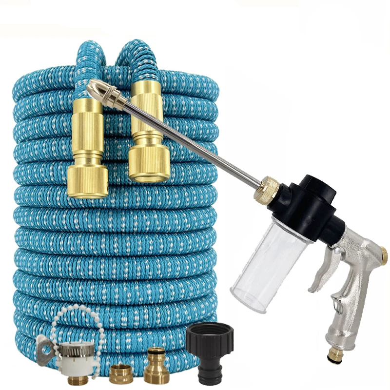 Expandable Flexible Magic Hose Anti Twist Water Pipe, Extension Rod Foam Spray Gun, Used For Garden Irrigation And Cleaning