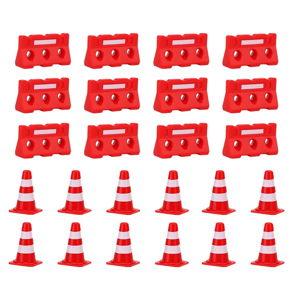 mini sinais de alerta de trafego para criancas cercas sinais de estrada playconjunto bloqueios de estrada brinquedos 24 pcs 01