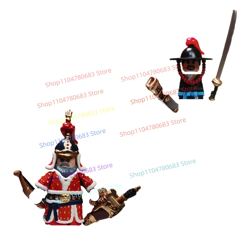 MOC اللبنات الأدميرال يي Sun-sin شخصية صغيرة التجمع نموذج عرض أنيمي لعبة من الكارتون هدية الزخرفية تحصيل #1