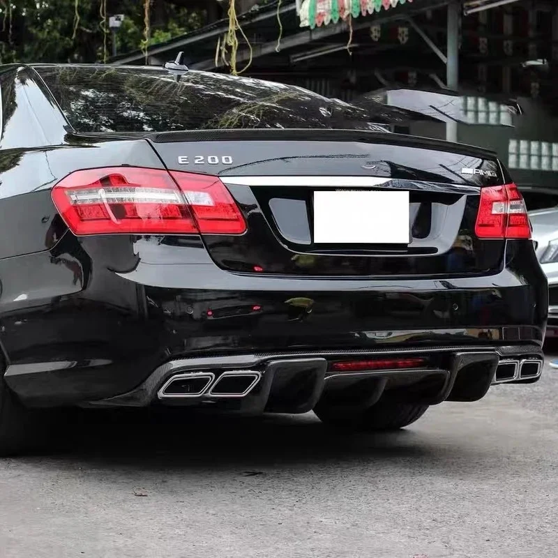 RStyle Carbon Fiber FRP Rear Bumper Lip Diffuser Exhaus For Mearcedes Benz W212 E-CLASS E63 AMG E500 E550 4 Door Sport 2009-2013 view 2