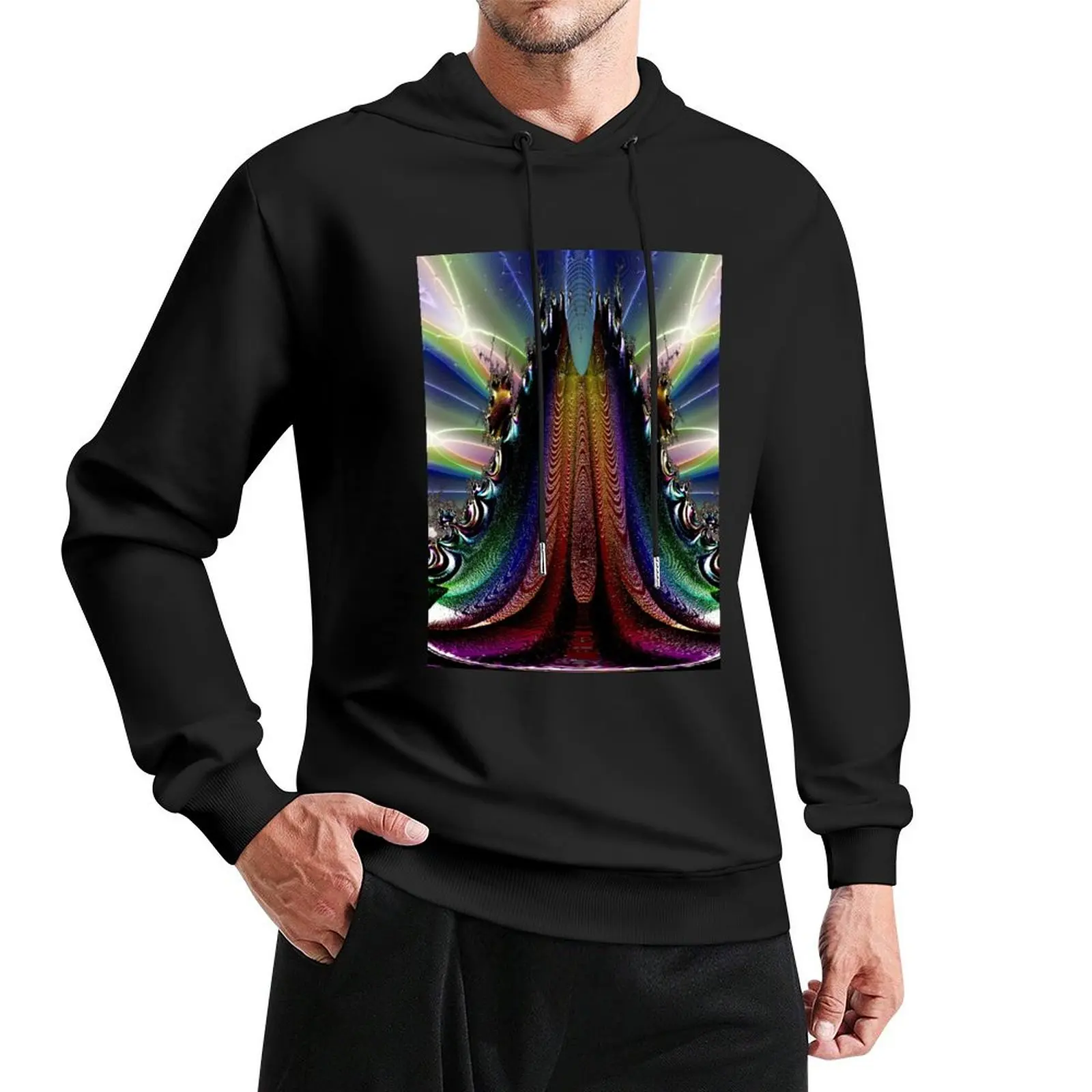 

Fractal Volcano with Colorful Lava Pullover Hoodie anime clothes korean clothes autumn clothes man hoodie