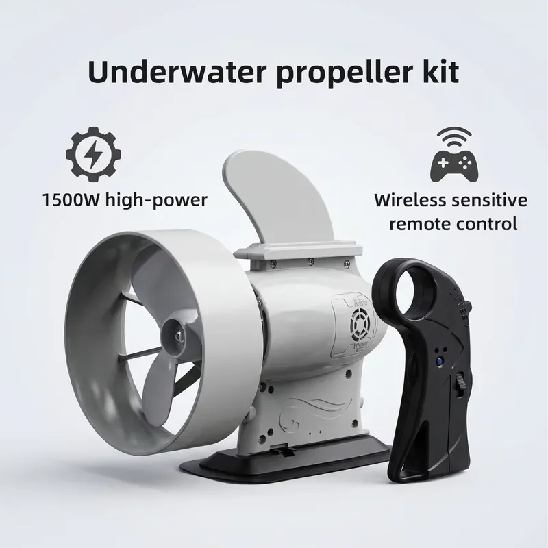 1500W 24V Electric Underwater Thruster Motor for Kayak SUP Paddle Board Boat Fishing Propulsion Remote Control Trolling